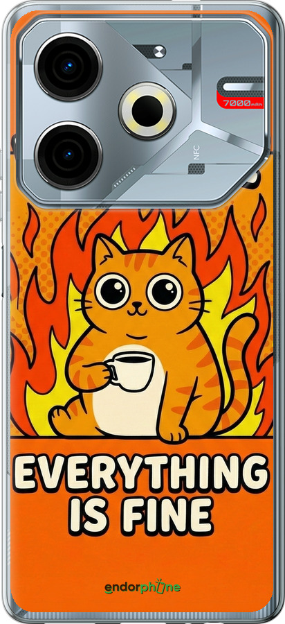 Силіконовий чехол Funny Cat для Tecno POVA 6 Neo - 6786u-3753 изображение 