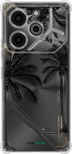 Силикон с усиленными углами чехол Пальмы1 для Tecno Pova 6 Pro - 4634sp-3689 изображение 