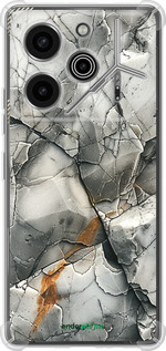 Силикон с усиленными углами чехол Серый мрамор для Tecno Pova 6 Pro - 6041sp-3689 изображение 