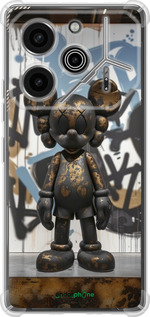Силикон с усиленными углами чехол Bronze kaws v2 для Tecno Pova 6 Pro - 6098sp-3689 изображение 
