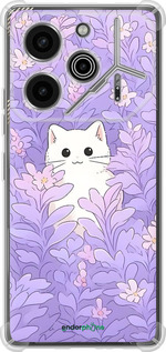Силикон с усиленными углами чехол Котик в цветах для Tecno Pova 6 Pro - 6390sp-3689 изображение 
