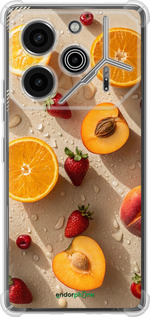 Силіконовий протиударний с посиленими кутами чехол Фрукти 3 для Tecno Pova 6 Pro - 6703sp-3689 изображение 