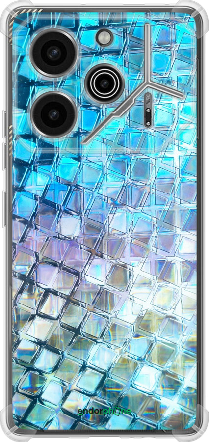 Силикон с усиленными углами чехол Переливающаяся чешуя для Tecno Pova 6 Pro - 227sp-3689 изображение 