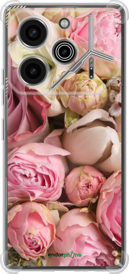 Силикон с усиленными углами чехол Розы v2 для Tecno Pova 6 Pro - 2320sp-3689 изображение 