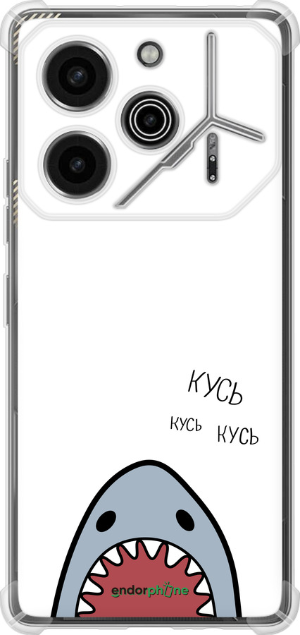 Силикон с усиленными углами чехол Акула для Tecno Pova 6 Pro - 4870sp-3689 изображение 