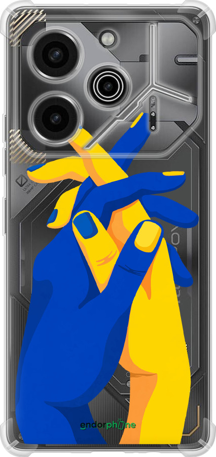 Силіконовий протиударний с посиленими кутами чехол Stand With Ukraine для Tecno Pova 6 Pro - 5255sp-3689 изображение 
