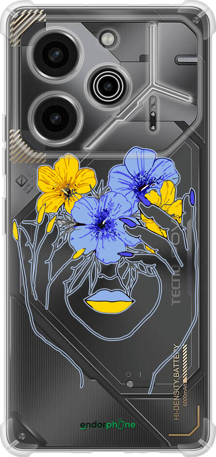 Силикон с усиленными углами чехол Девушка v4 для Tecno Pova 6 Pro - 5276sp-3689 изображение 