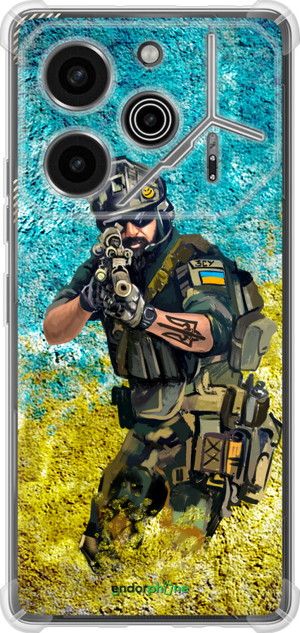 Силикон с усиленными углами чехол Воин ЗСУ для Tecno Pova 6 Pro - 5311sp-3689 изображение 