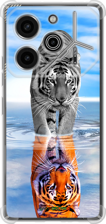 Силикон с усиленными углами чехол Тигр для Tecno Pova 6 Pro - 6016sp-3689 изображение 