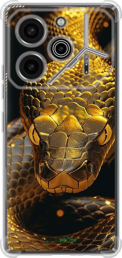 Силикон с усиленными углами чехол Golden snake для Tecno Pova 6 Pro - 6072sp-3689 изображение 