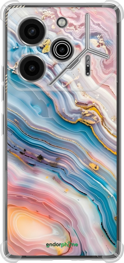 Силикон с усиленными углами чехол Мрамор красивый для Tecno Pova 6 Pro - 6376sp-3689 изображение 