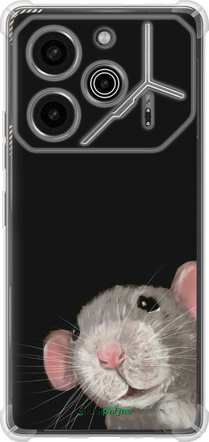 Силіконовий протиударний с посиленими кутами чехол The Peeking Rat для Tecno Pova 6 Pro - 6442sp-3689 изображение 