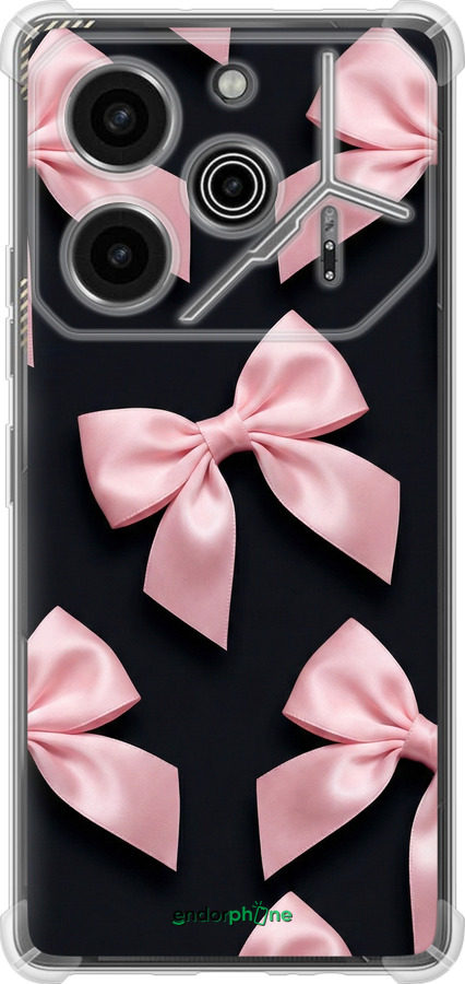Силикон с усиленными углами чехол Coquette Ribbons Dark Coquette для Tecno Pova 6 Pro - 6767sp-3689 изображение 
