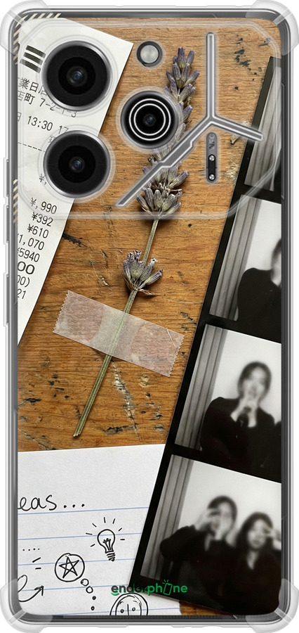 Силикон с усиленными углами чехол Aesthetic Scrapbook Collage для Tecno Pova 6 Pro - 6773sp-3689 изображение 