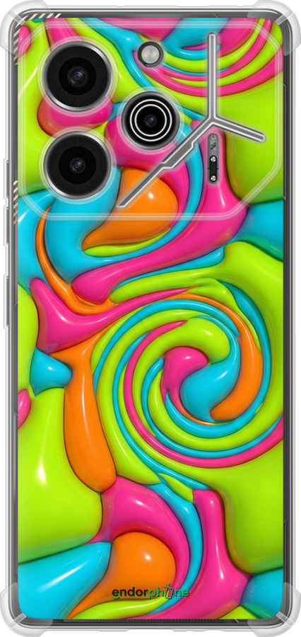 Силикон с усиленными углами чехол Y2K Jelly Dream для Tecno Pova 6 Pro - 6780sp-3689 изображение 