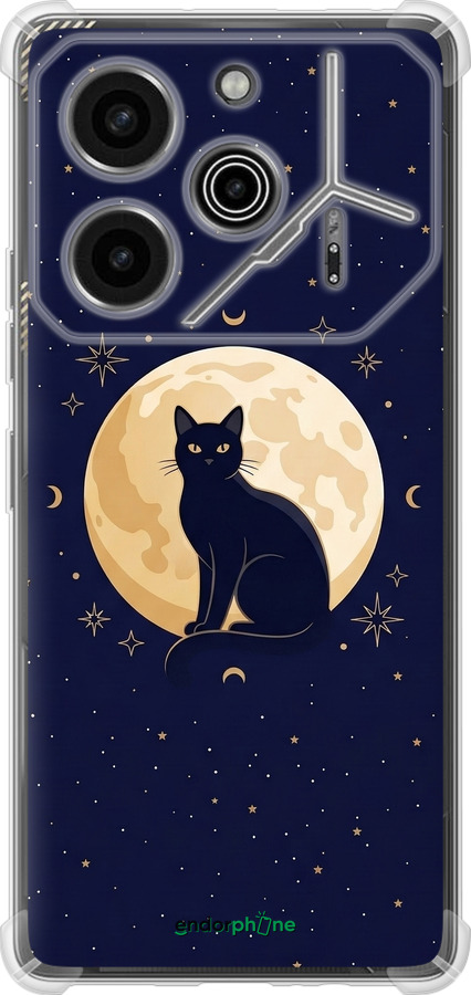 Силикон с усиленными углами чехол Cute Cat Celestial/Witchy для Tecno Pova 6 Pro - 6787sp-3689 изображение 