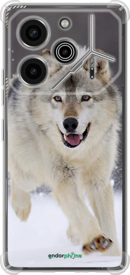 Силикон с усиленными углами чехол Бегущий волк для Tecno Pova 6 Pro - 826sp-3689 изображение 