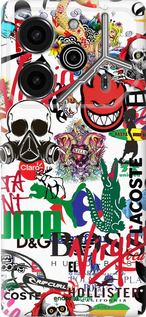 Силиконовый чехол Many different logos для Tecno Pova 6 Pro - 4022u-3689 изображение 