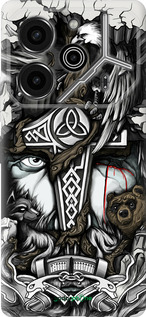 Силіконовий чехол Тату Вікінг для Tecno Pova 6 Pro - 4098u-3689 изображение 