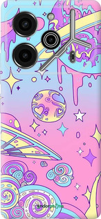 Силиконовый чехол Розовая галактика для Tecno Pova 6 Pro - 4146u-3689 изображение 