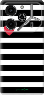 Силиконовый чехол Черно-белые полосы для Tecno Pova 6 Pro - 4461u-3689 изображение 