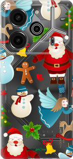 Силиконовый чехол Новогодний 1 для Tecno Pova 6 Pro - 4614u-3689 изображение 