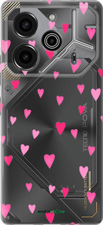 Силиконовый чехол Сердечки 2 для Tecno Pova 6 Pro - 4763u-3689 изображение 