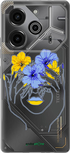 Силиконовый чехол Девушка v4 для Tecno Pova 6 Pro - 5276u-3689 изображение 