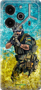 Силиконовый чехол Воин ЗСУ для Tecno Pova 6 Pro - 5311u-3689 изображение 