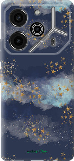 Силиконовый чехол Ночь золотые звезды для Tecno Pova 6 Pro - 5421u-3689 изображение 