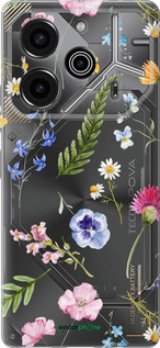 Силиконовый чехол Цветочный фон v2 для Tecno Pova 6 Pro - 5472u-3689 изображение 
