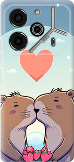 Силиконовый чехол Капибара любовь для Tecno Pova 6 Pro - 6027u-3689 изображение 