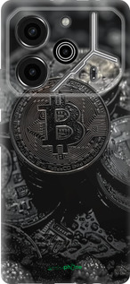 Силиконовый чехол Black Bitcoin для Tecno Pova 6 Pro - 6090u-3689 изображение 