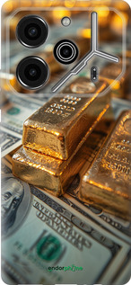 Силіконовий чехол Злитки та долари для Tecno Pova 6 Pro - 6105u-3689 изображение 