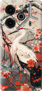 Силиконовый чехол Аист в цвету сакуры для Tecno Pova 6 Pro - 6109u-3689 изображение 