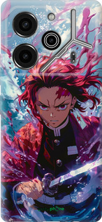 Силиконовый чехол Танджиро Камадо: Клинок рассекающий демонов для Tecno Pova 6 Pro - 6111u-3689 изображение 