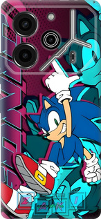 Силиконовый чехол Соник для Tecno Pova 6 Pro - 6284u-3689 изображение 