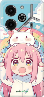 Силиконовый чехол Девочка аниме радуга для Tecno Pova 6 Pro - 6304u-3689 изображение 