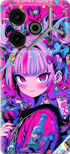 Силиконовый чехол Аниме милаха для Tecno Pova 6 Pro - 6314u-3689 изображение 