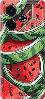 Силиконовый чехол Арбуз для Tecno Pova 6 Pro - 6315u-3689 изображение 