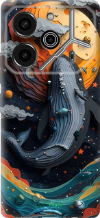 Силиконовый чехол Кит в космосе для Tecno Pova 6 Pro - 6328u-3689 изображение 