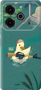 Силиконовый чехол Уточка с автоматом для Tecno Pova 6 Pro - 6356u-3689 изображение 