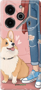 Силіконовий чехол Корги 3 для Tecno Pova 6 Pro - 6707u-3689 изображение 