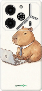 Силиконовый чехол Funny Capybara CEO Working для Tecno Pova 6 Pro - 6777u-3689 изображение 