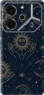 Силиконовый чехол Celestial Harmony: Sun & Moon Gold Mystic Pattern для Tecno Pova 6 Pro - 6778u-3689 изображение 