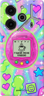 Силиконовый чехол Y2K Aesthetic Retro Pet: Годуй мене кавою для Tecno Pova 6 Pro - 6784u-3689 изображение 