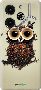 Силиконовый чехол Сова из кофе для Tecno Pova 6 Pro - 777u-3689 изображение 