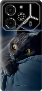 Силіконовий чохол 'Димчастий кіт' для Tecno Pova 6 Pro зображення 2