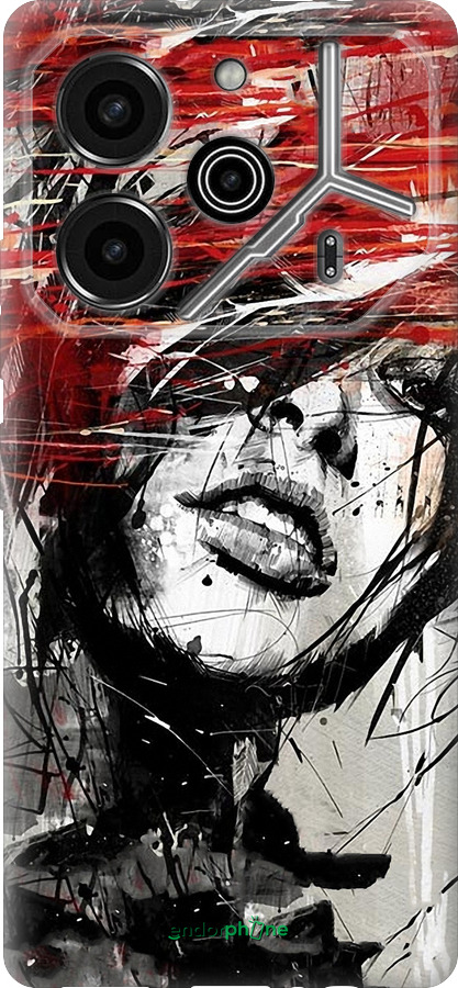 Силиконовый чехол Лицо девушки для Tecno Pova 6 Pro - 1162u-3689 изображение 