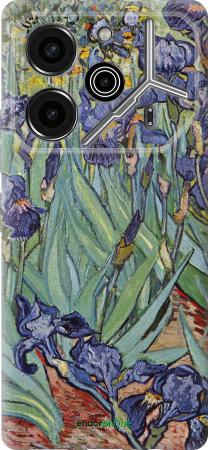 Силиконовый чехол Винсент Ван Гог. Ирисы для Tecno Pova 6 Pro - 161u-3689 изображение 